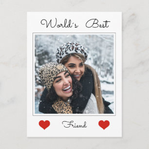 World's best Friend Simple Photo Text Template Vykort