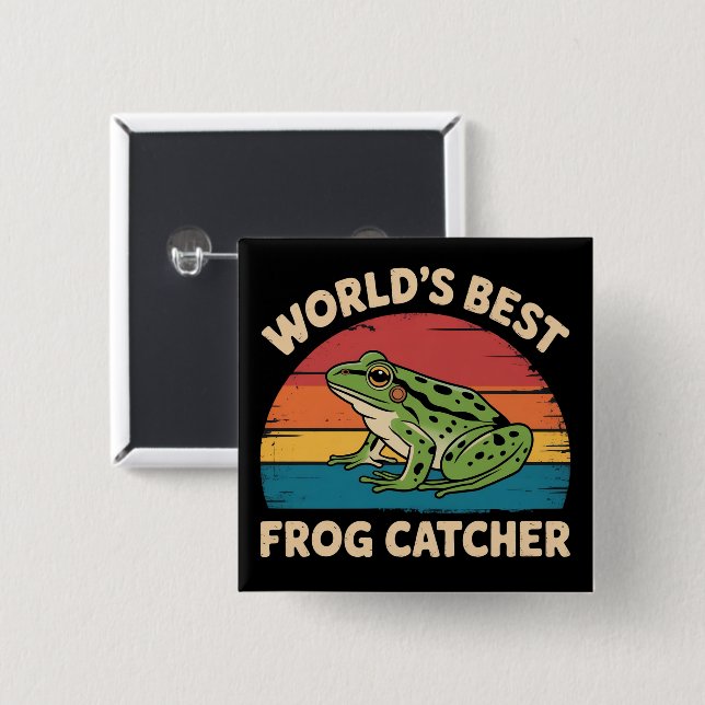 World's Best Frog Catcher Funny Meme Sarcastic Knapp (Framsida & baksida)