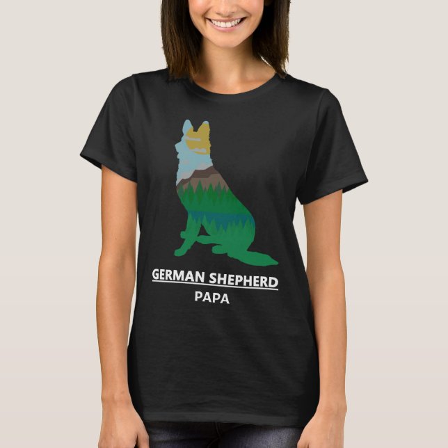 Worlds Best German Shepherd Pappa T Shirt (Framsida)