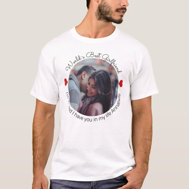 World's Best Girlkompis Round Anpassningsbar Photo T Shirt (Framsida)