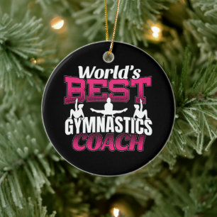 World's Best Girls Gymnastics Coach Julgransprydnad Keramik