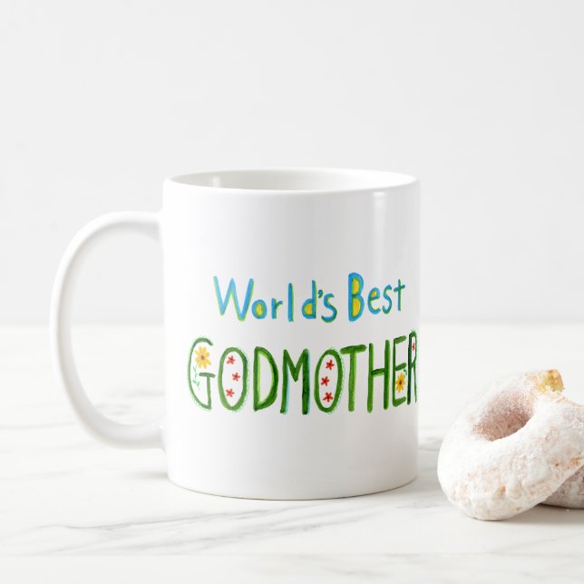 World's Best Godmother Cute Fairytale style Gift  Kaffemugg (Med munk)