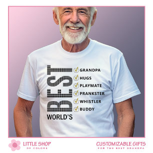 World's Best Grandfather Checklist T Shirt