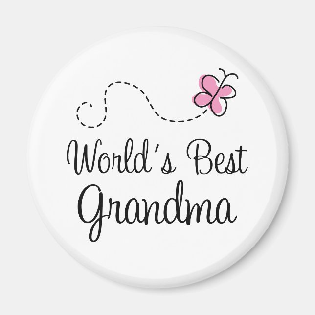 World's Best Grandma Butterfly Gift Magnet (Framsidan)