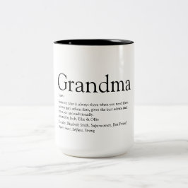 World's Best Grandma Grandmor Granny Definition Två-Tonad Mugg
