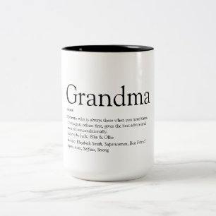 World's Best Grandma Grandmor Granny Definition Två-Tonad Mugg