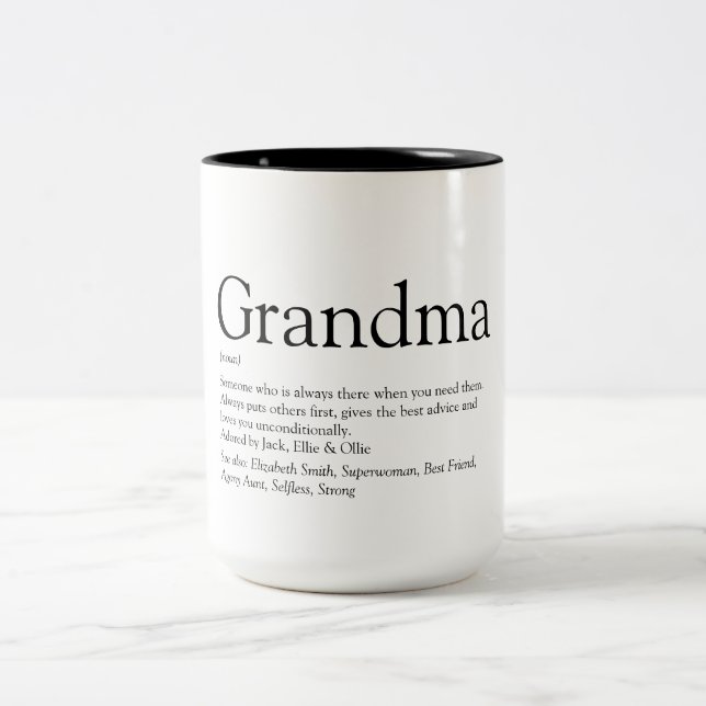 World's Best Grandma Grandmor Granny Definition Två-Tonad Mugg (Center)