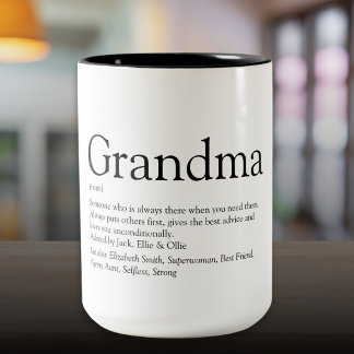 World's Best Grandma Grandmor Granny Definition Två-Tonad Mugg