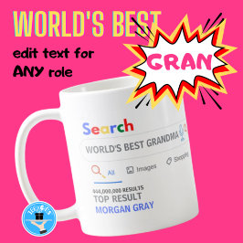 WORLDS BEST GRANDMA - Lustigt TOP-sökresultat Kaffemugg