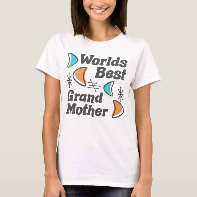 Worlds Best Grandmor Retro T Shirt (Framsida)