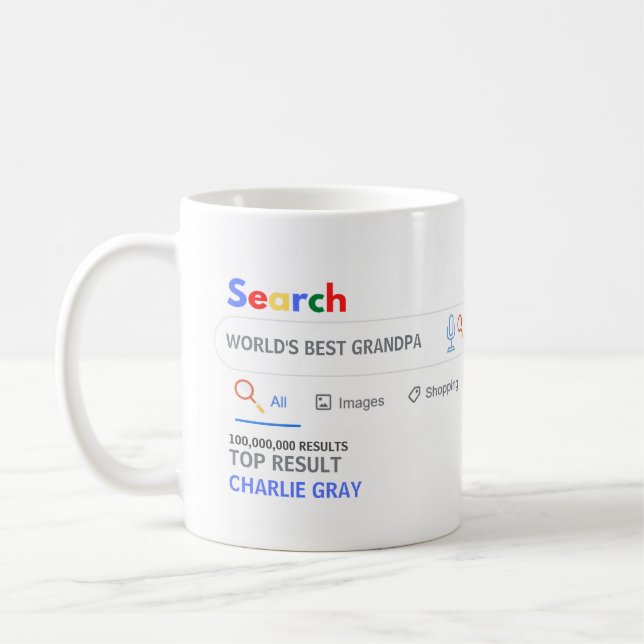 WORLDS BEST GRANDPA FUNNY Top Search-REST Kaffemugg (Vänster)