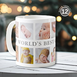 World's Best Grandpa Gray 12 Photo Collage Kaffemugg