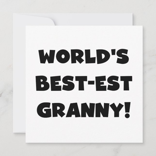 World's Best Granny Black Text Tshirts Gifts (Framsida)
