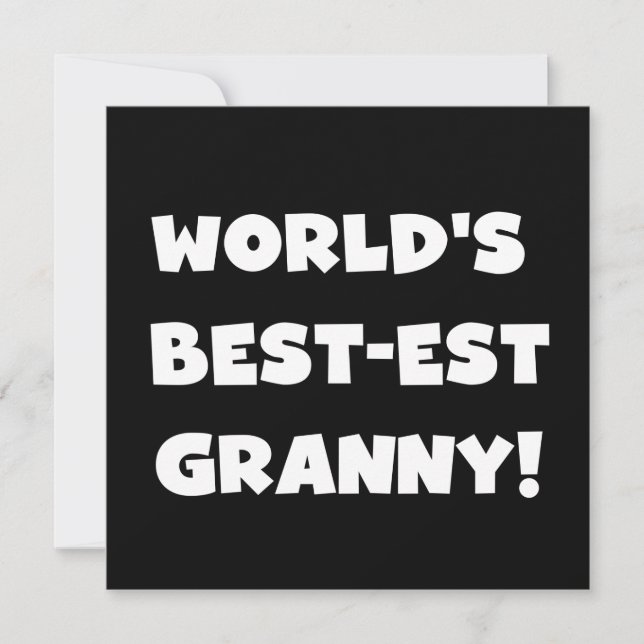 World's Best Granny White Text Tshirts Gifts (Framsida)