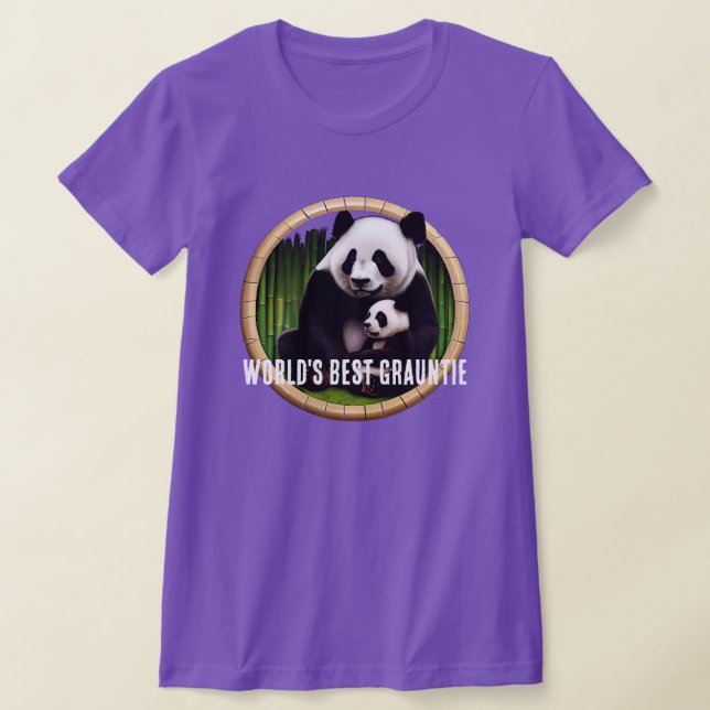 "World's Best Grauntie" & Pandas T Shirt (Laydown)