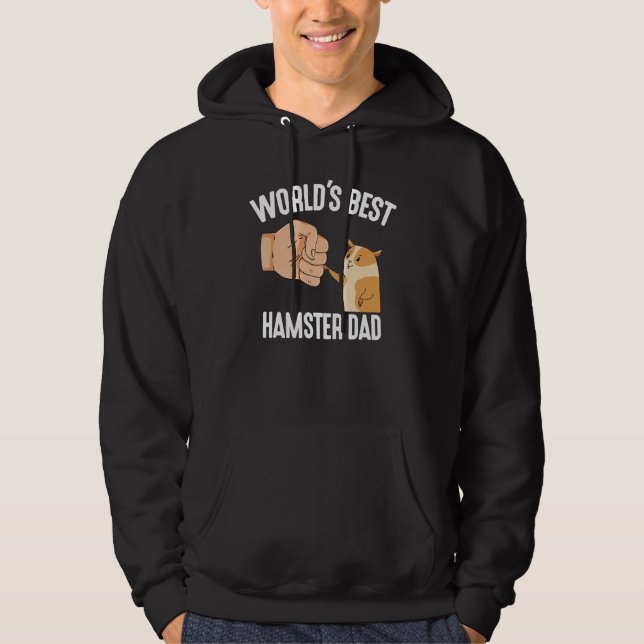 World's Best Hamster Dad Costume For Animal Lovers Hoodie (Framsida)