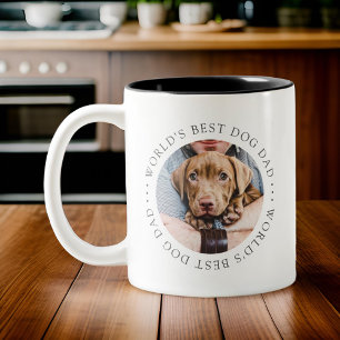 World's Best Hund Pappa Elegant Simple Anpassnings Två-Tonad Mugg