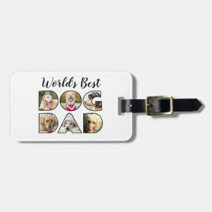 World's Best Hund Pappa Quote 6 Photo Collage Scri Bagagebricka