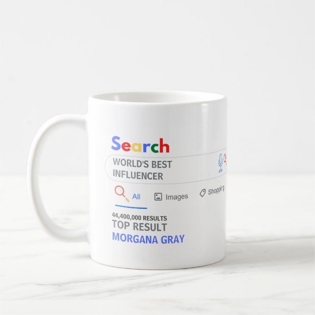 WORLDS BEST INFLUENCER ROLIGT Top Search Result Kaffemugg (Vänster)