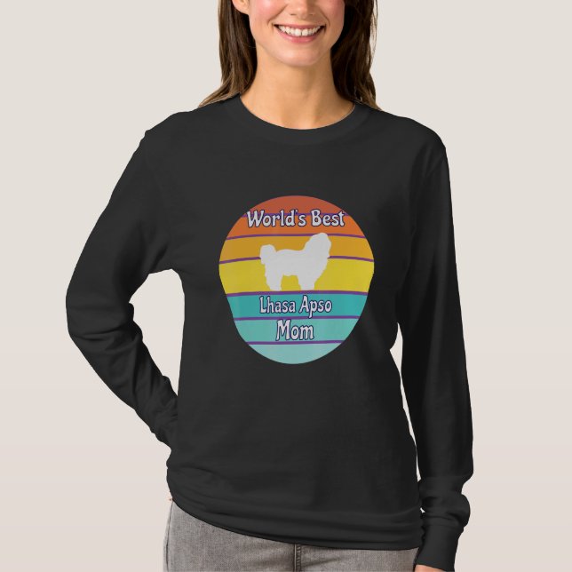 World's Best Lhasa Apso Mom T Shirt (Framsida)