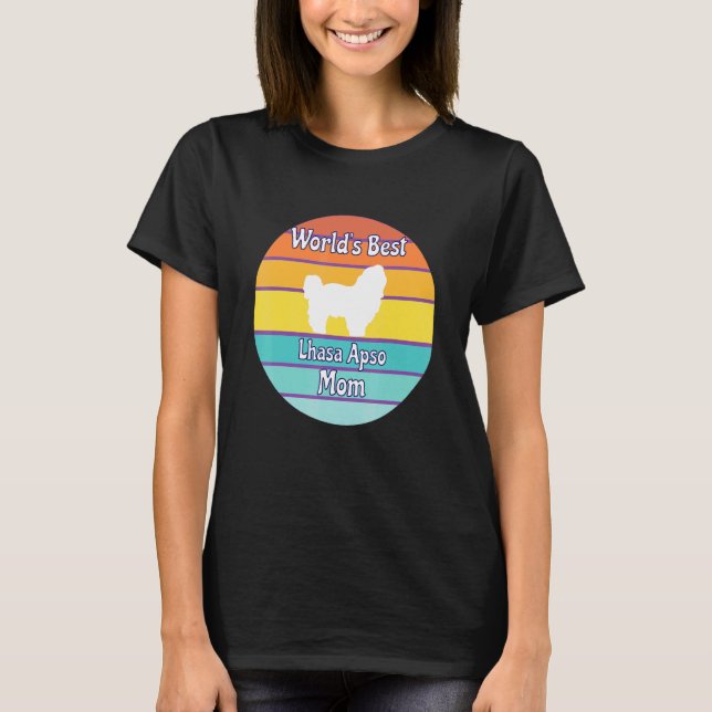 World's Best Lhasa Apso Mom T Shirt (Framsida)