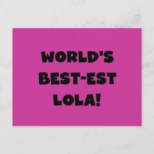 World's Best Lola Black and White Tshirts Gift Vykort