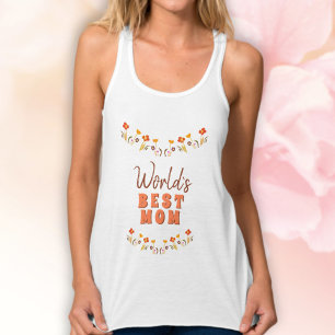 World's Best Mamma Flowers Blommigt Mor's Day Linne Med Racerback