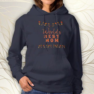 World's Best Mamma Flowers Blommigt Navy Blue T Shirt