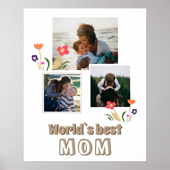 World's Best Mamma Flowers Mor's Day 3 Photo Poster (Framsidan)