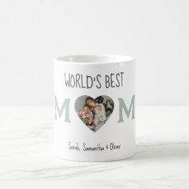World's Best Mamma - Heart Photo & Anpassningsbar  Kaffemugg