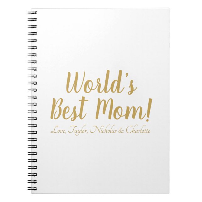 World's Best Mamma personlig anpassningsbar-skript Anteckningsbok (Framsidan)