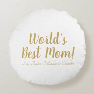 World's Best Mamma personlig anpassningsbar-skript Rund Kudde