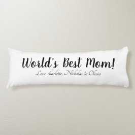World's Best Mamma svartvita anpassningsbar-skript Kroppskudde