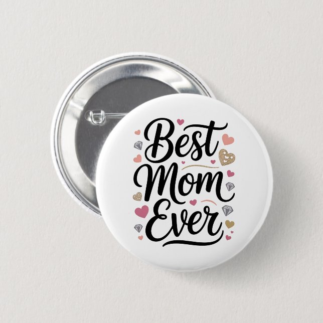 World's Best Mom Diamonds Knapp (Framsida & baksida)
