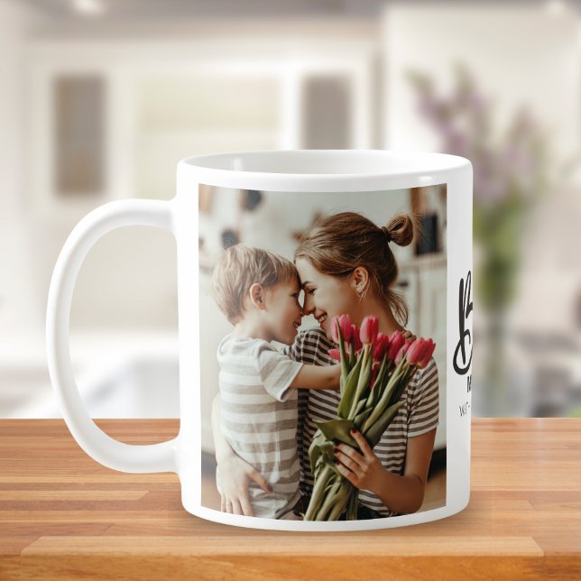 Worlds Best Mommy Photo with White Writing Kaffemugg (Skapare uppladdad)