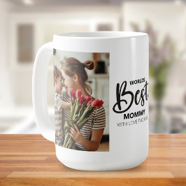 Worlds Best Mommy Photo with White Writing Kaffemugg