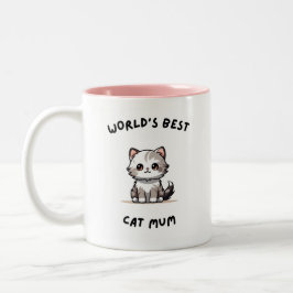 World's best mum- cat lovers gift Två-Tonad mugg
