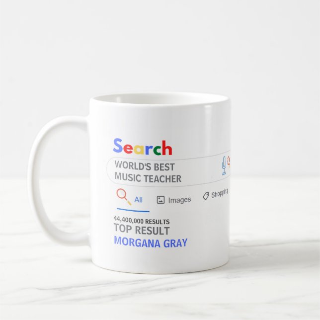 WORLDS BEST MUSIC TEACHER FUNNY Top Search Result Kaffemugg (Vänster)