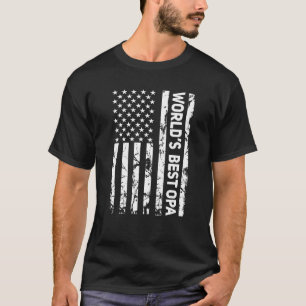 World's Best Opa American Flagga German Grandpa Op T Shirt