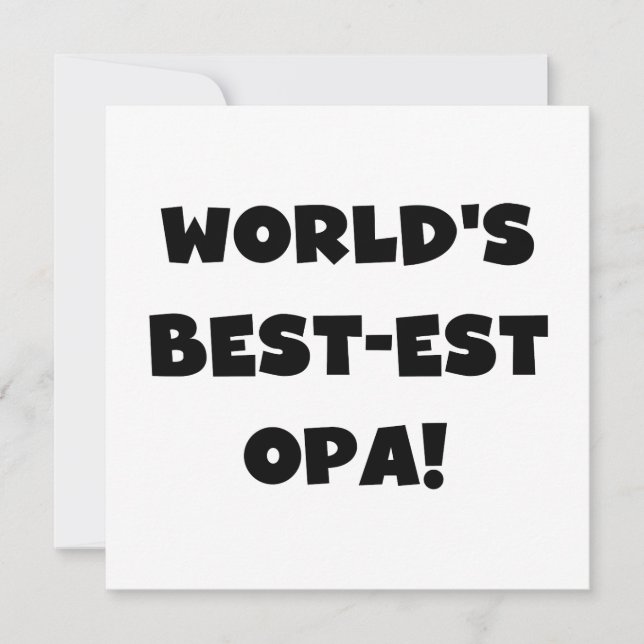 World's Best Opa Black Text T-shirts and Gifts (Framsida)