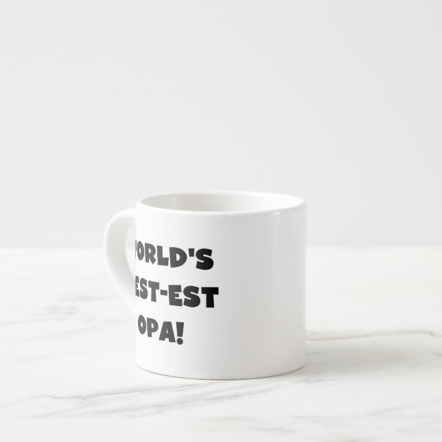 World's Best Opa Black Text T-shirts and Gifts Espressomugg (Framsida vänster)