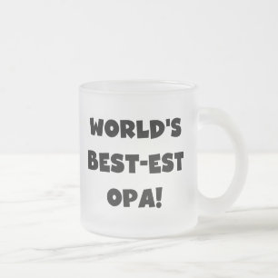 World's Best Opa Black Text T-shirts and Gifts Frostad Glasmugg