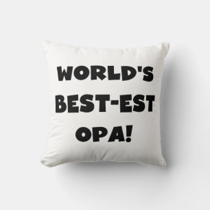 World's Best Opa Black Text T-shirts and Gifts Kudde