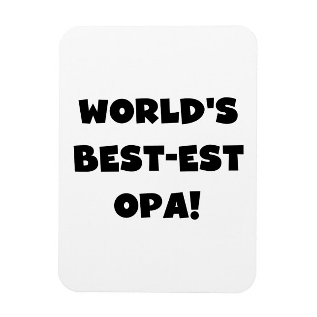 World's Best Opa Black Text T-shirts and Gifts Magnet (Vertikal)