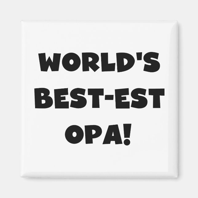 World's Best Opa Black Text T-shirts and Gifts Magnet (Framsidan)
