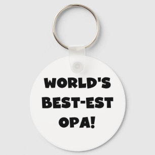 World's Best Opa Black Text T-shirts and Gifts Nyckelring