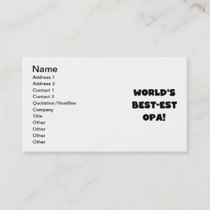 World's Best Opa Black Text T-shirts and Gifts Visitkort