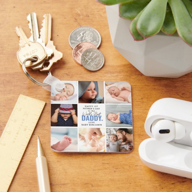 "Worlds Best pappa" Fars dag Keepsaké 1:a Nyckelring (Skrivbord)