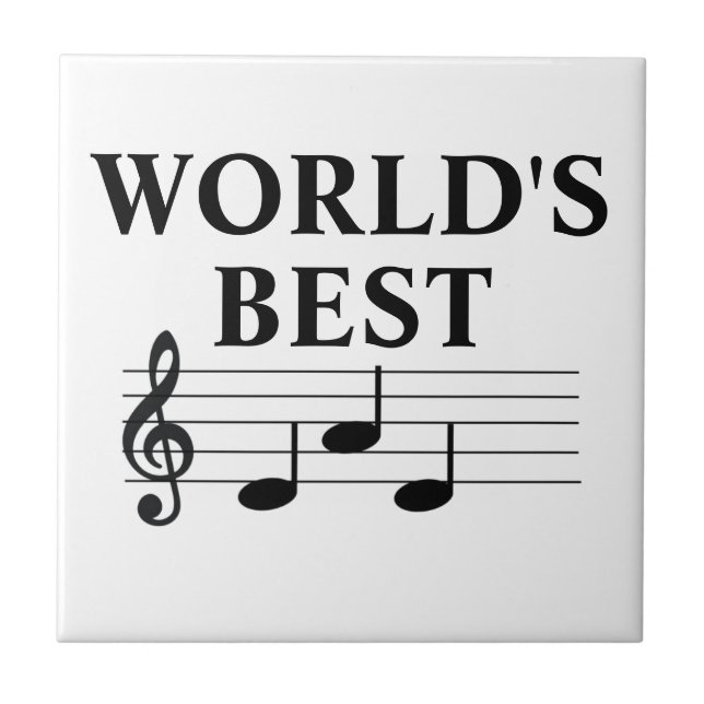World's Best Pappa Musician Music Note Treble Clef Kakelplatta (Framsidan)