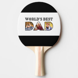 World's Best Pappa Quote 3 Photo Collage Block Pingisracket